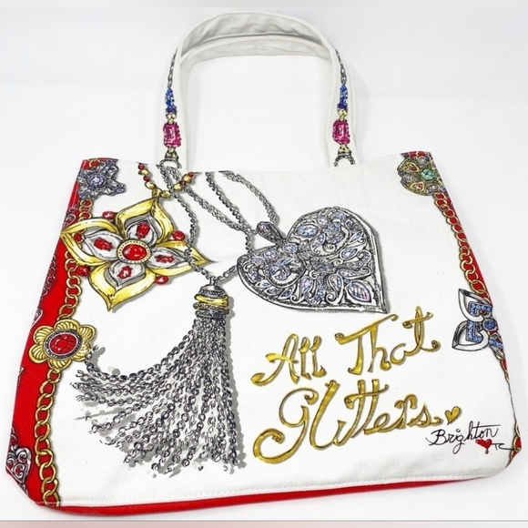 Brighton All That Glitters Canvas Tote In Multicolor - Picture 3 of 16